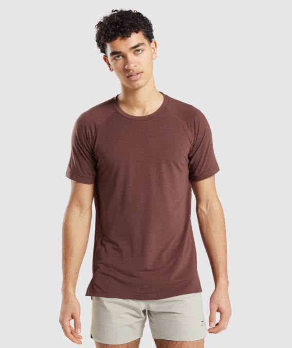 Panske Tricka Gymshark Studio Amplify Ruzove Hnede | RI8143659